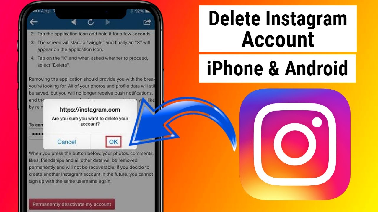 How to Delete Instagram Account on iPhone 19 - Bangla Master
